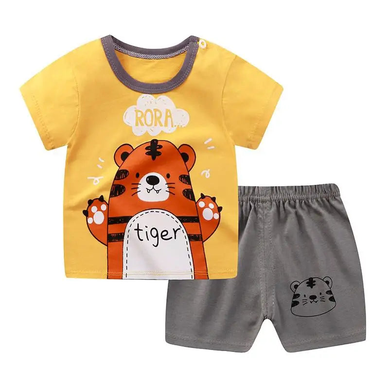 Summer Baby Kids Short Sleeves+Shorts Baby Boy Fashion Clothing Sets Baby Girl Lovely Clothing Outfits
