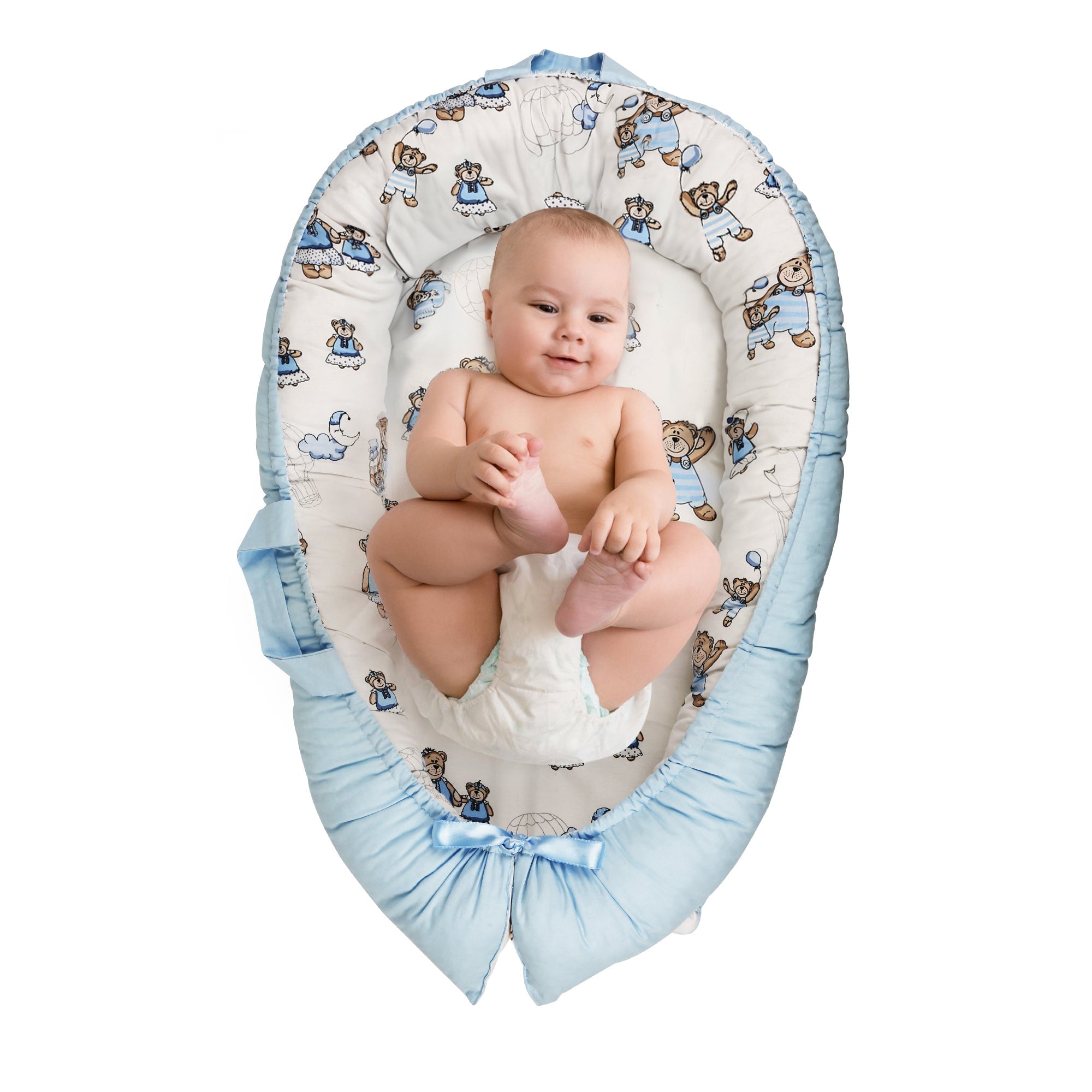 Baby Nest Lounger – Portable Co-Sleeper for Newborns | Breathable, Washable, Travel-Friendly Baby Pod