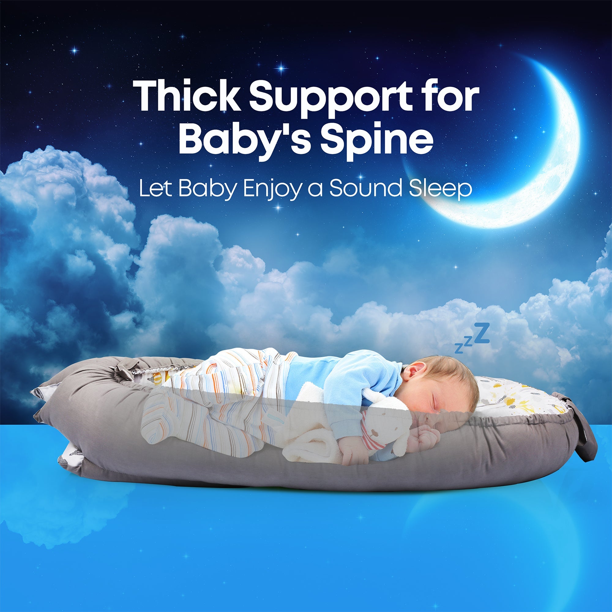Baby Nest Lounger – Portable Co-Sleeper for Newborns | Breathable, Washable, Travel-Friendly Baby Pod