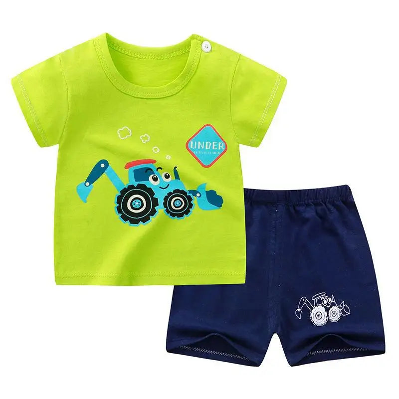 Summer Baby Kids Short Sleeves+Shorts Baby Boy Fashion Clothing Sets Baby Girl Lovely Clothing Outfits