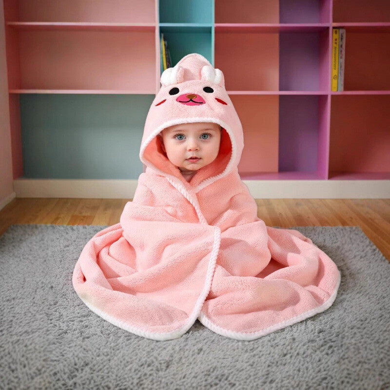 Hooded Toddler Baby Cartoon Towels Soft Animal Newborn Quick-Drying Towel Baby