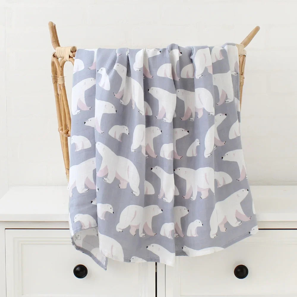 Bamboo Baby Blankets Newborn Muslin Swaddle 120X120 Nursery Blanket Baby Wrap Swaddle Blanket Super Soft