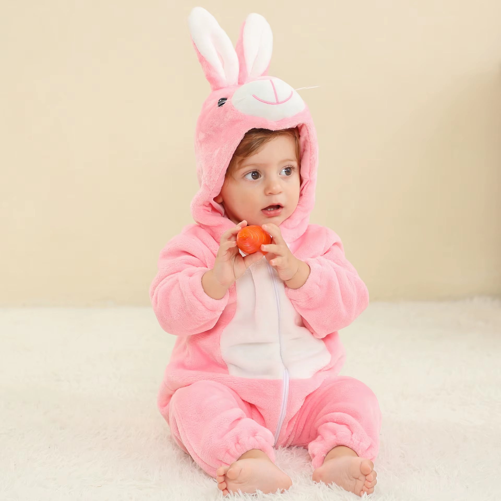 Baby Rompers Kids Cosplay Winter Flannel One-Pieces Hooded Jumpsuits Stitch Jumpers Overall Girl Grows Boy Growings Roupa Bebes