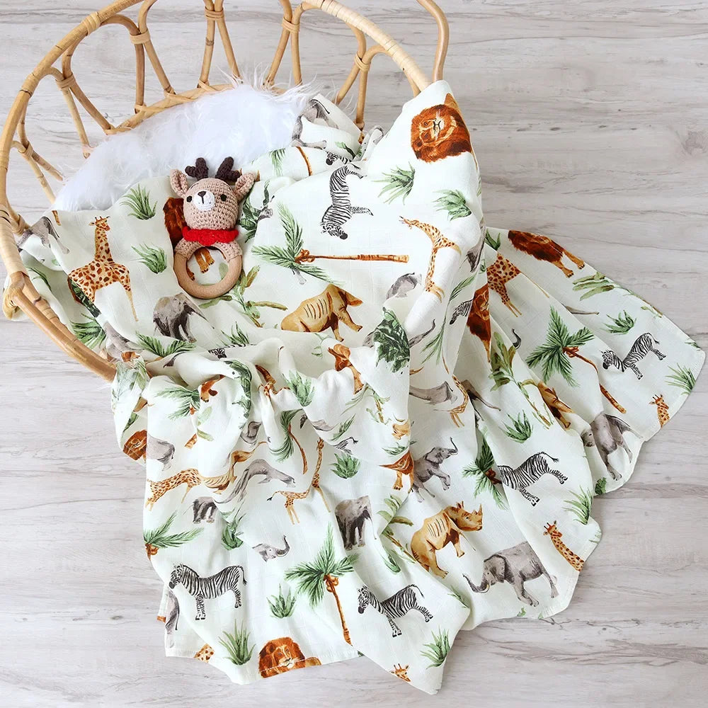 Bamboo Baby Blankets Newborn Muslin Swaddle 120X120 Nursery Blanket Baby Wrap Swaddle Blanket Super Soft
