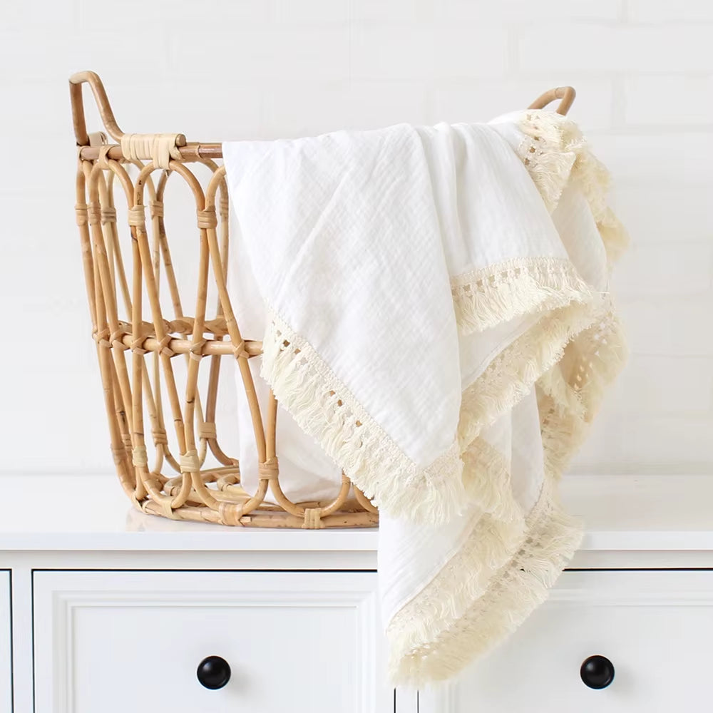 100% Cotton Baby Blankets Newborn for Boys Girls Muslin Swaddle Blankets Flower Print Bedding Quilt Swaddle