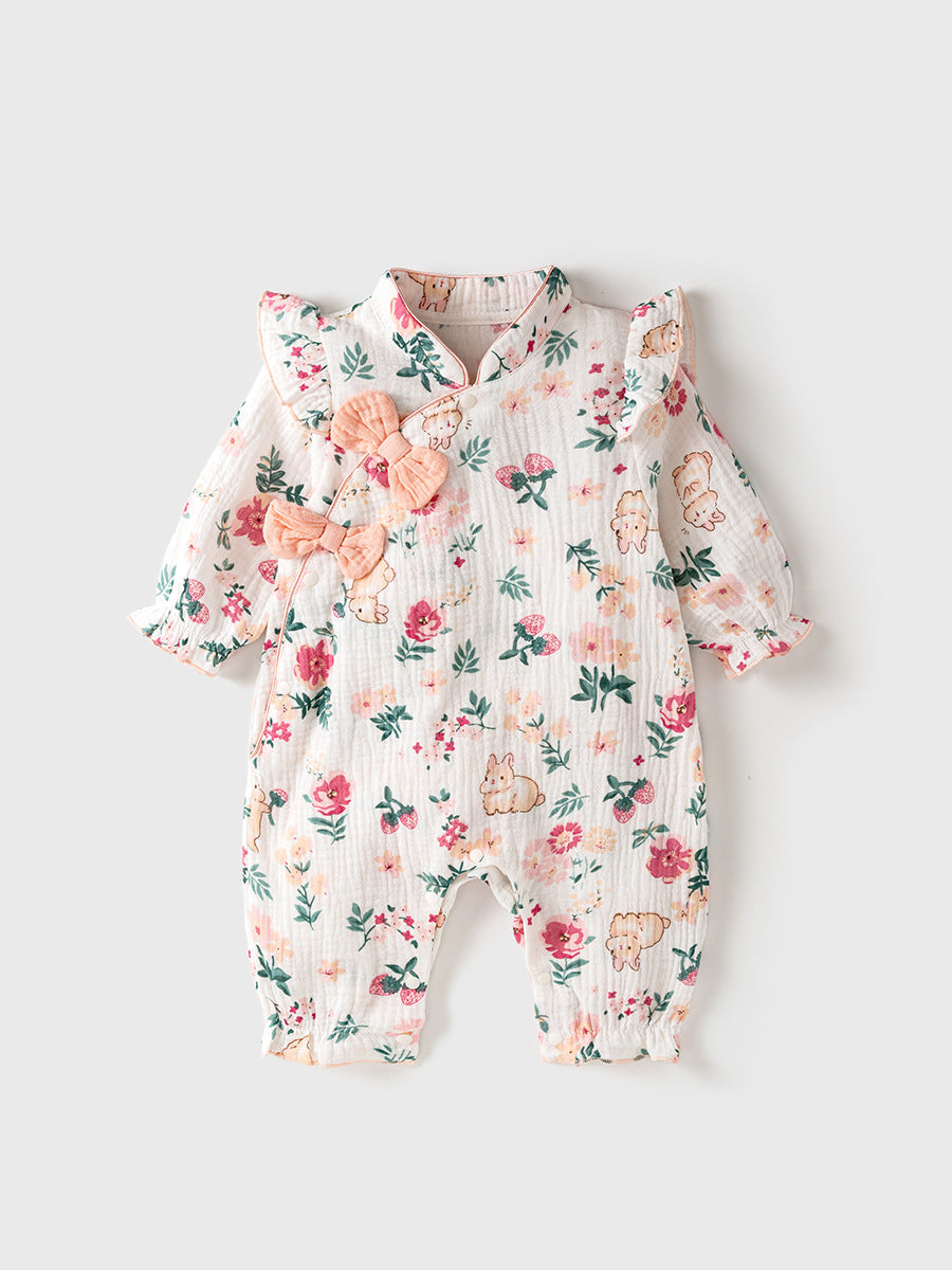 Autumn Baby Girl Style Home Clothes Romper-0
